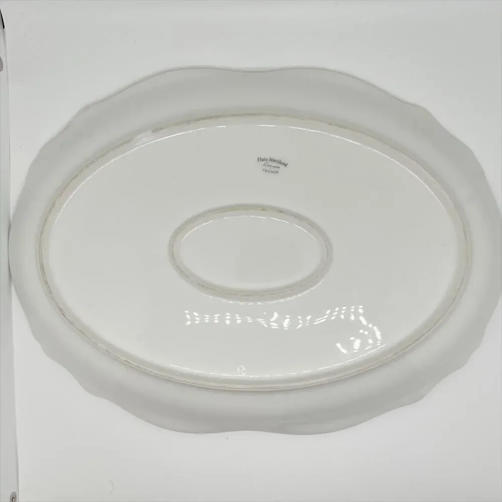 Vintage Theodore Haviland Limoges France Oval Serving Plate Platter Floral